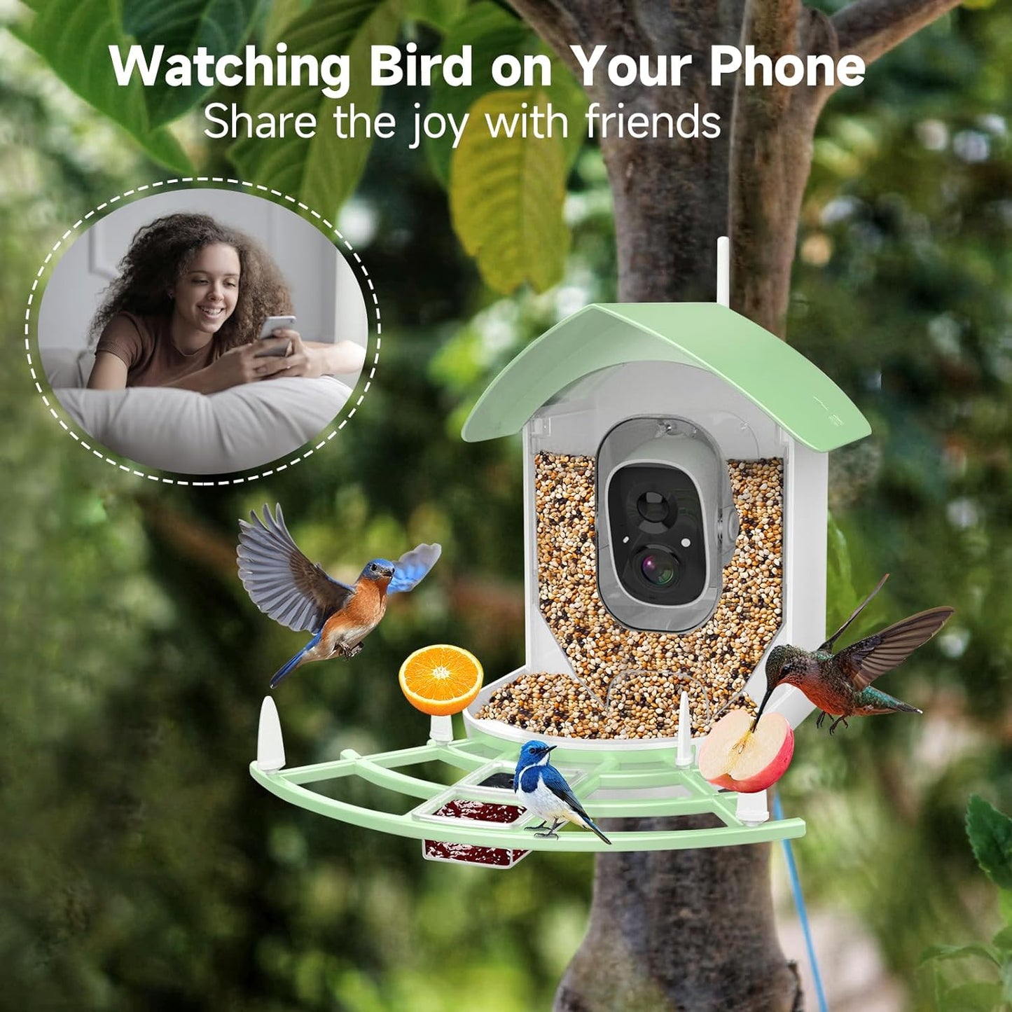 BirdyCam™ | Smart Bird Feeder Camera with AI Recognition & Night Vision for Bird Watching & Wildlife Observation