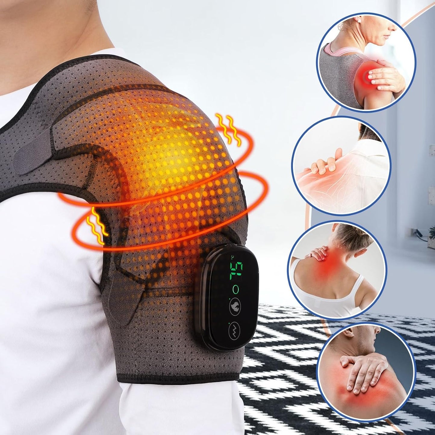 Shoulder Massage Device | Heat Therapy, Adjustable Intensity & Ideal for Muscle Relaxation