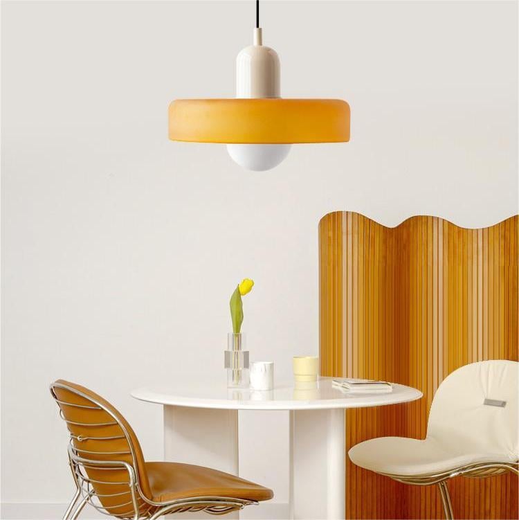 Colored Glass Bauhaus Pendant Light Fixture for Modern Home Decor & Dining Spaces
