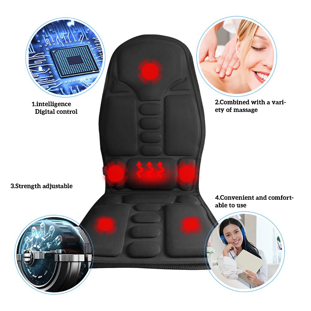Massage Chair Pad with Heat | 8 Massage Modes, Deep Tissue Relief & Portable for Home and Car Use