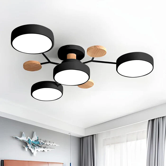 Contemporary Round Iron LED Chandelier | Energy-Efficient. Stylish Lighting for Living Rooms. Dining Areas & Entryways
