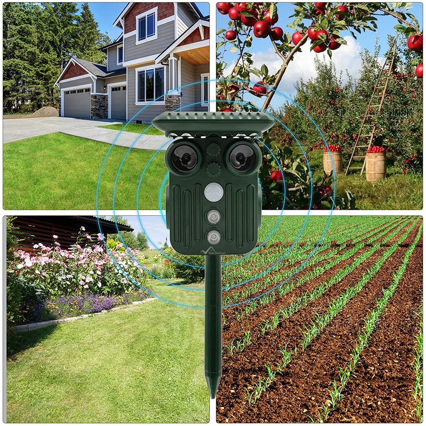 Ultrasonic Solar Deer Repeller | 5 Adjustable Modes. Waterproof & Eco-Friendly for Home Gardens and Yards