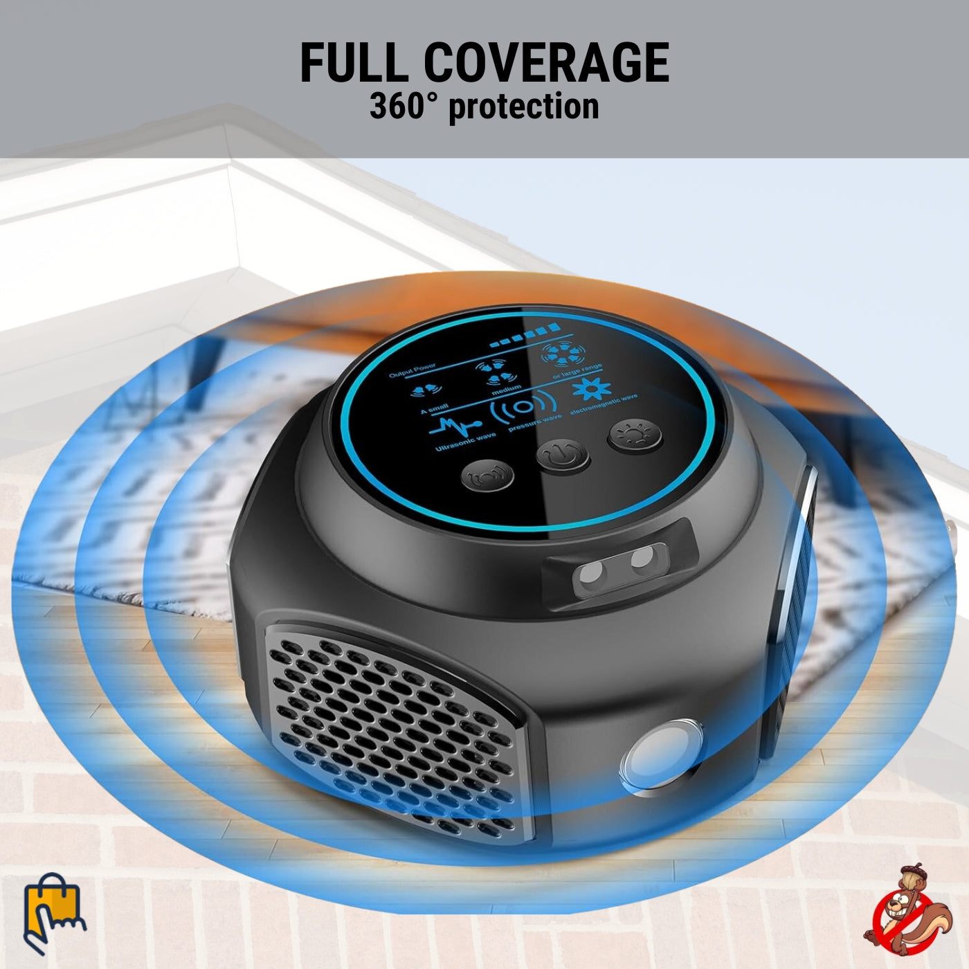 Smart Squirrel Indoor Repeller | 360° Coverage. Ultrasonic Technology & Safe for Home Use