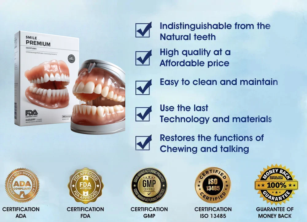 Customized Full Denture Set | Natural Ivory & Classic White for Comfortable, Youthful Smiles