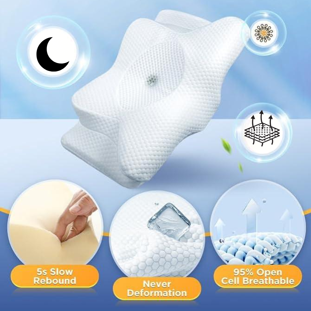 Pillow for Back & Shoulder Pain Relief – Orthopedic Memory Foam Posture Pillow for Neck, Shoulder & Spinal Alignment Support