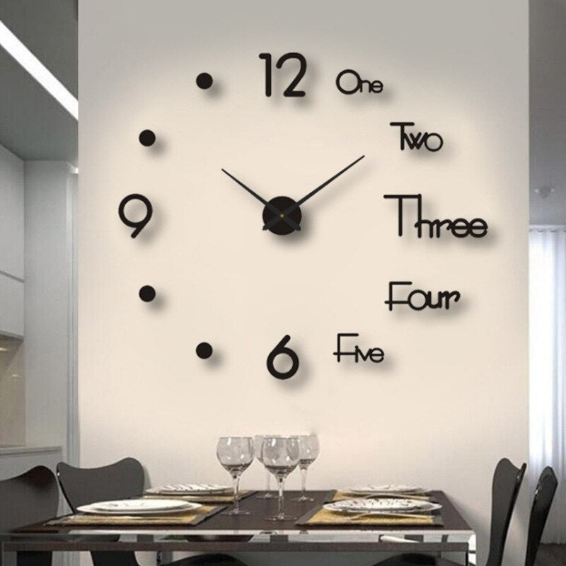 Unique Black Wall Clock | Innovative Design, Quartz Movement & Ideal for Home Decor