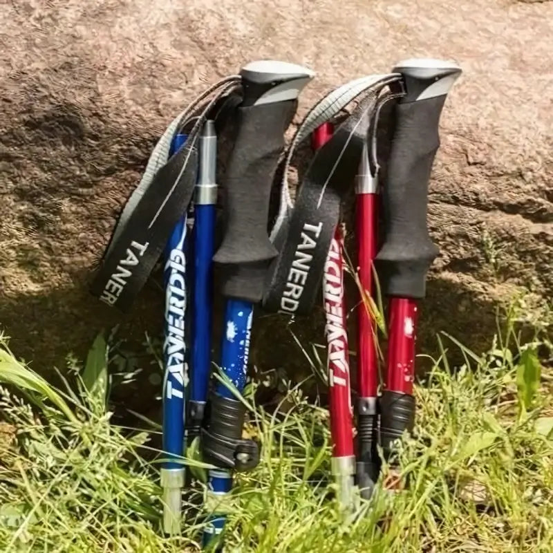 Adjustable Foldable Trekking Pole for Hiking, Backpacking & Outdoor Adventures - Lightweight Aluminum Design