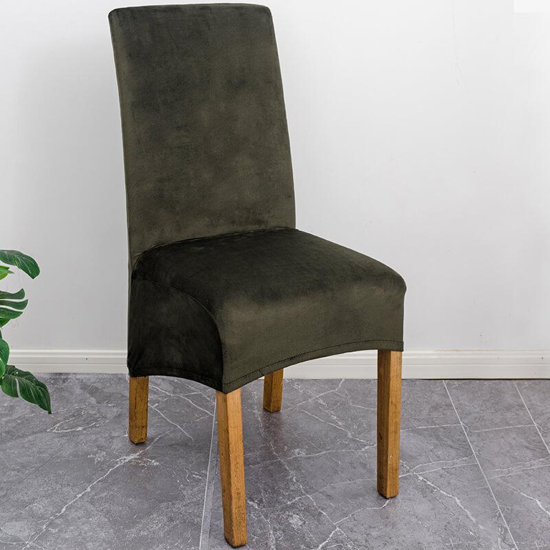 Stretch Velvet XL Size Dining Chair Covers x4 | Soft. Stretchable & Non-Slip for Home Dining Room Decoration