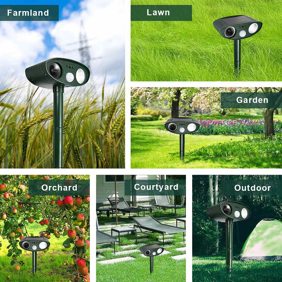 Solar-Powered Ultrasonic Deer Repeller - Effective Deer Deterrent for Gardens & Yards in 48 Hours