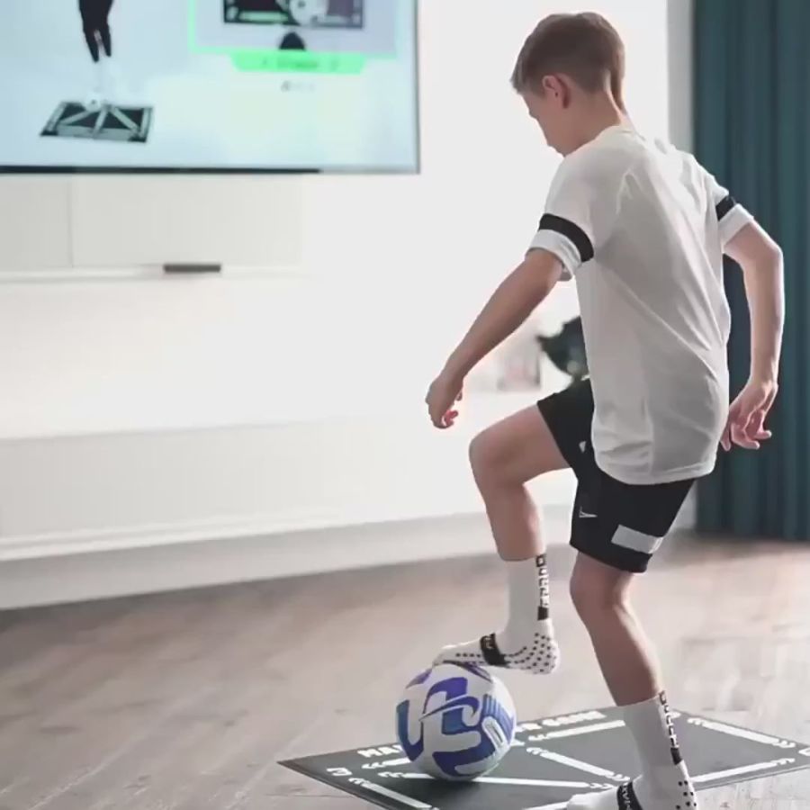Football Pro Training Mat | Anti-Slip, 2x2m Space & Video Program for Skill Enhancement and Home Training