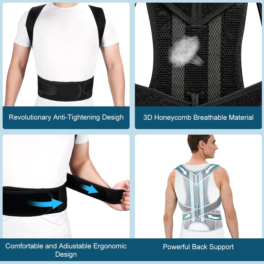 Posture Corrector Back Brace – Adjustable Lumbar Support Belt for Back Pain Relief & Spine Alignment | Unisex UK