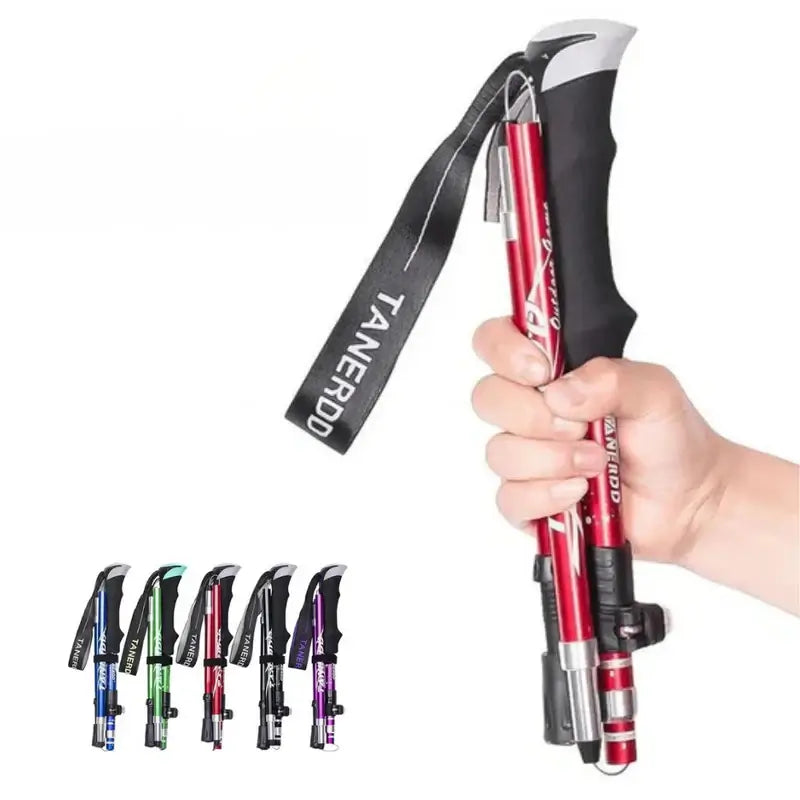 Adjustable Foldable Trekking Pole for Hiking, Backpacking & Outdoor Adventures - Lightweight Aluminum Design