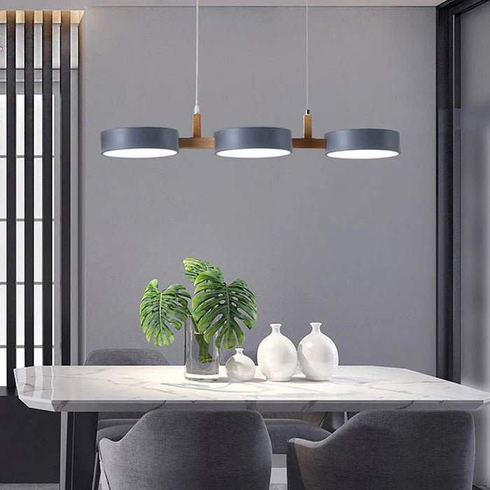 Metal Multi Light Nordic Flush Ceiling Light | Durable Iron & Wood Design for Kitchen and Dining Room