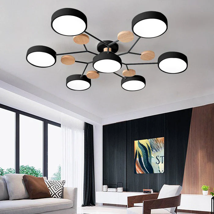 Contemporary Round Iron LED Chandelier | Energy-Efficient. Stylish Lighting for Living Rooms. Dining Areas & Entryways