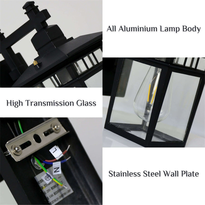 Outdoor Waterproof Wall Lantern Light | Modern Aluminum Sconce for Backyard. Porch & Garden