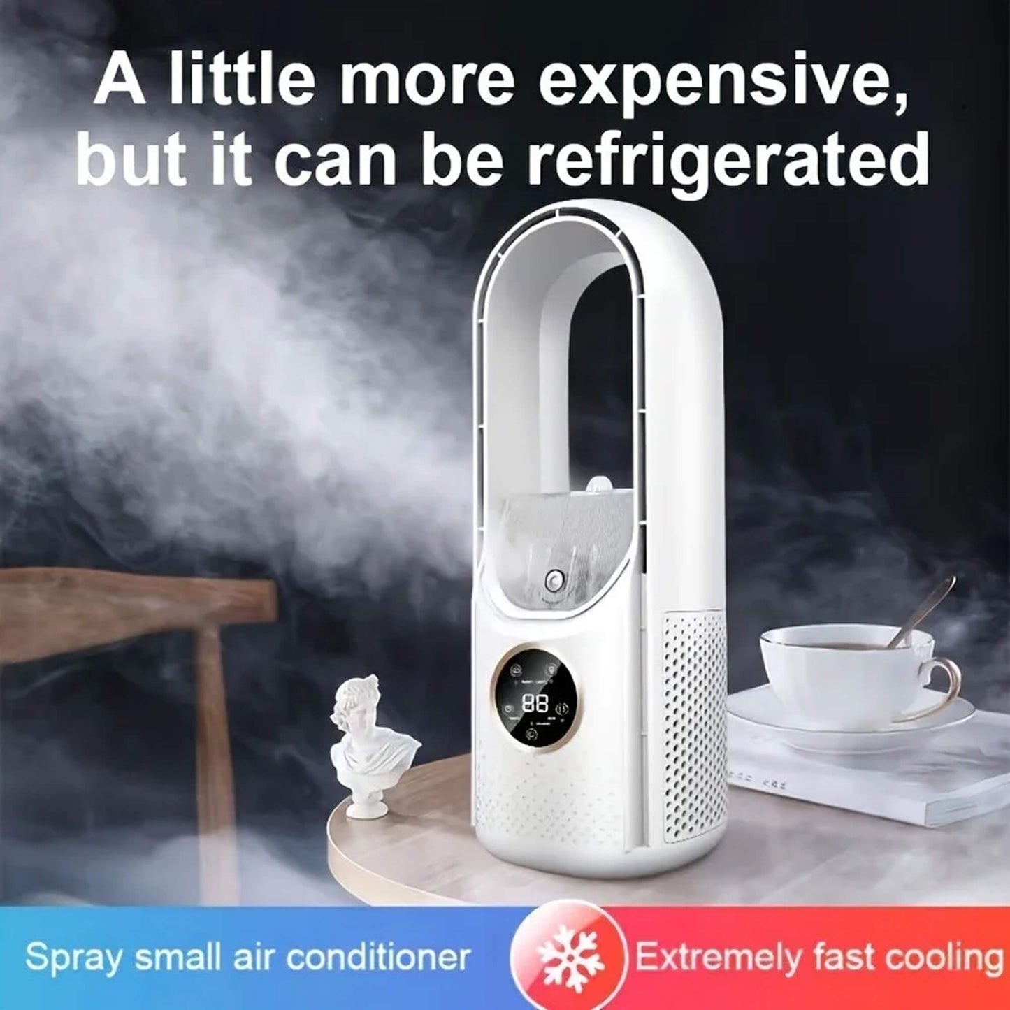 Bladeless Portable Air Conditioner | Ultra-Quiet, Ergonomic Design & Ideal for Home and Office Use