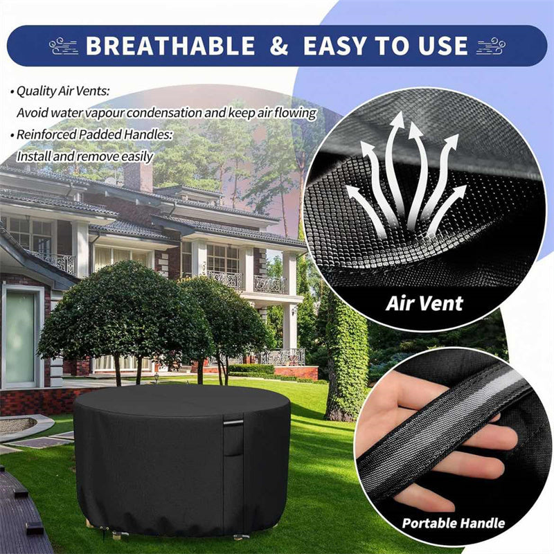 Round Waterproof Garden Furniture Cover | Heavy-Duty, UV-Resistant & Adjustable for Outdoor Tables and Chairs