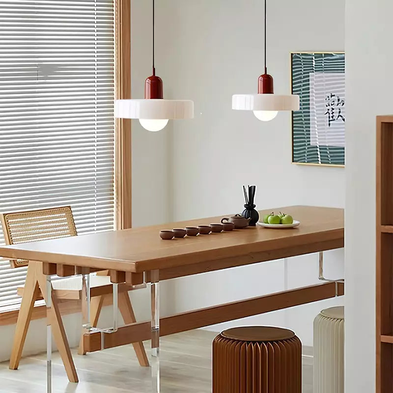 Colored Glass Bauhaus Pendant Light Fixture for Modern Home Decor & Dining Spaces