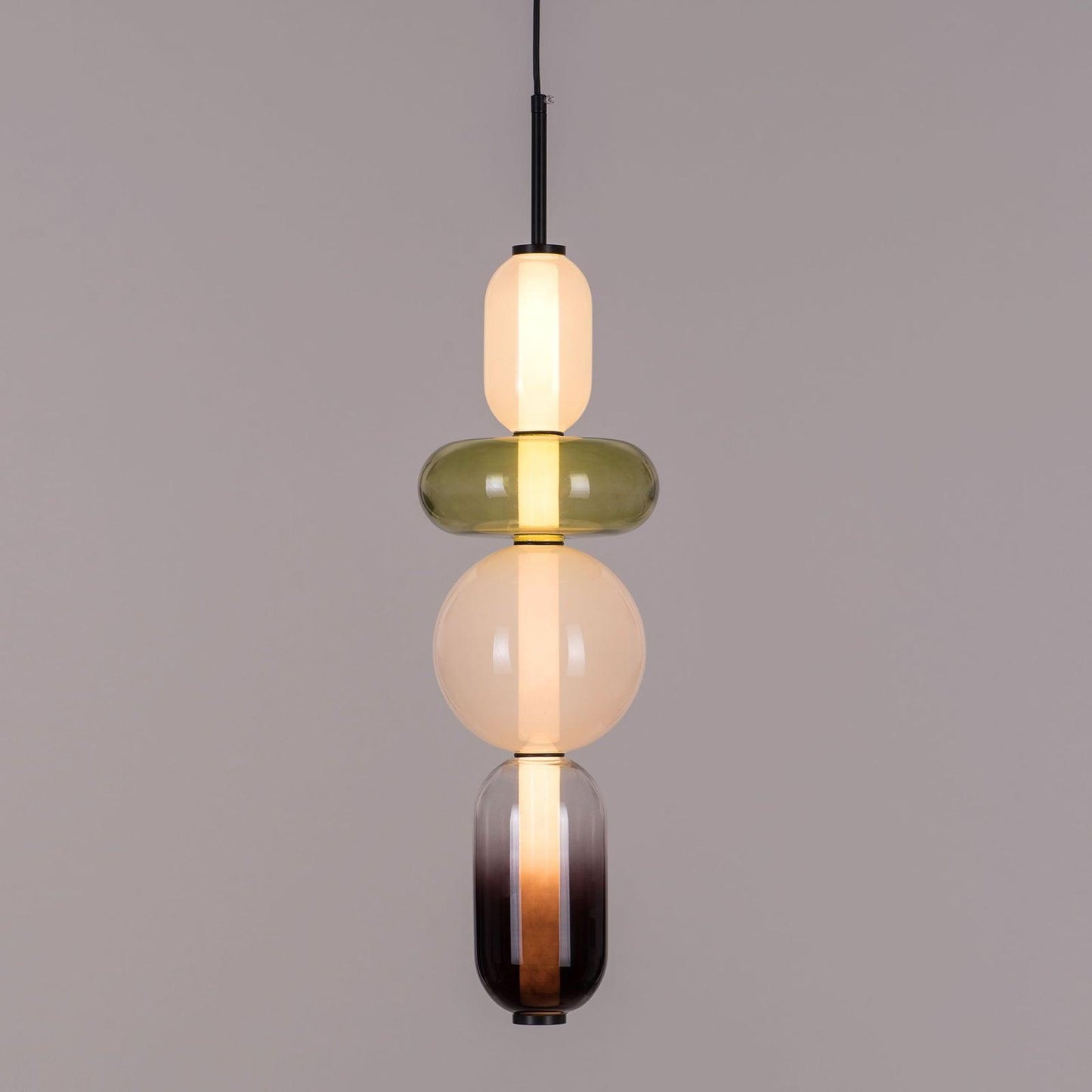 Glass Pendant Light Fixture with Candied Finish for Kitchen Island & Dining Room Lighting