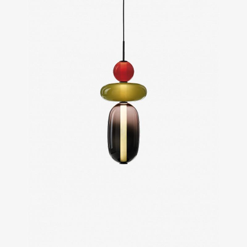Glass Pendant Light Fixture with Candied Finish for Kitchen Island & Dining Room Lighting