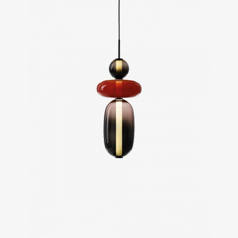 Glass Pendant Light Fixture with Candied Finish for Kitchen Island & Dining Room Lighting