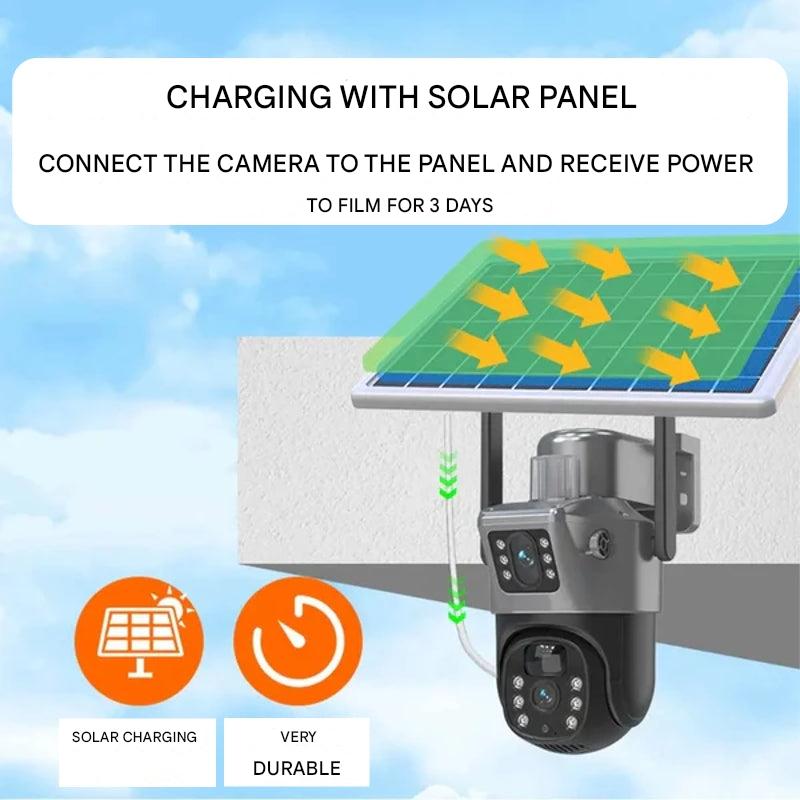 Wireless 4K Security Camera | Dual Lens, 10x Zoom & Solar-Powered for Home Surveillance