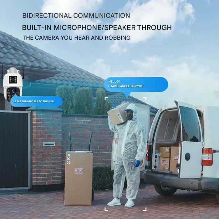 Wireless 4K Security Camera | Dual Lens, 10x Zoom & Solar-Powered for Home Surveillance