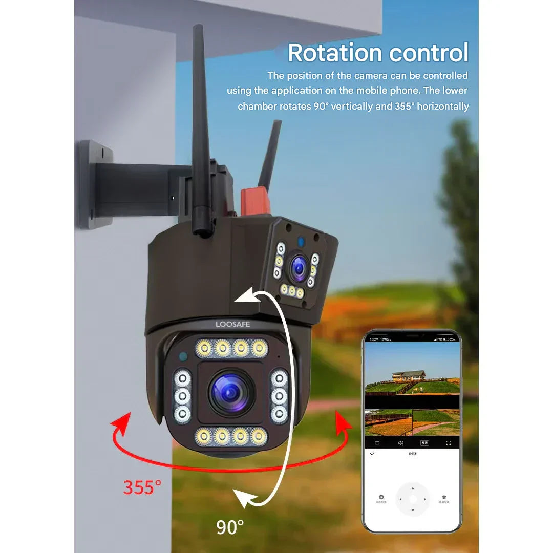 Wireless 4K Security Camera | Dual Lens, 10x Zoom & Solar-Powered for Home Surveillance