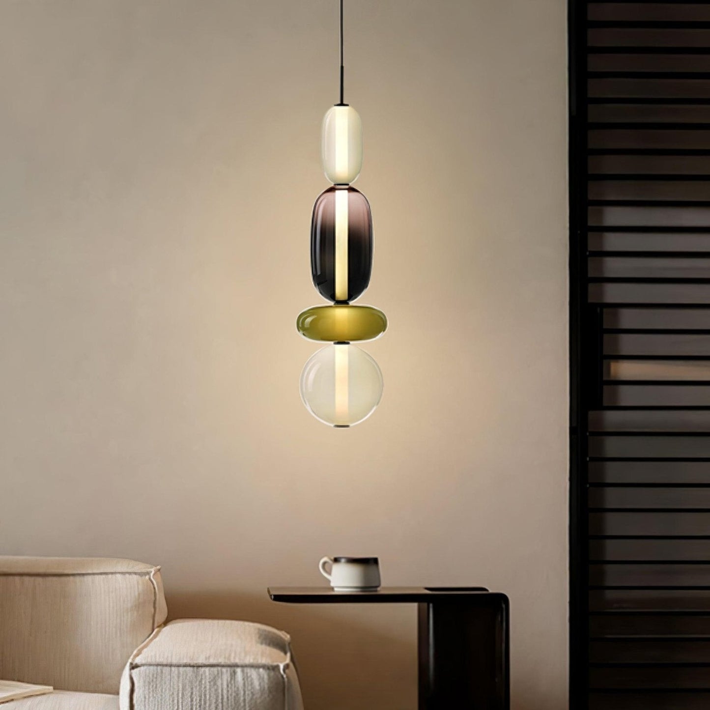 Glass Pendant Light Fixture with Candied Finish for Kitchen Island & Dining Room Lighting