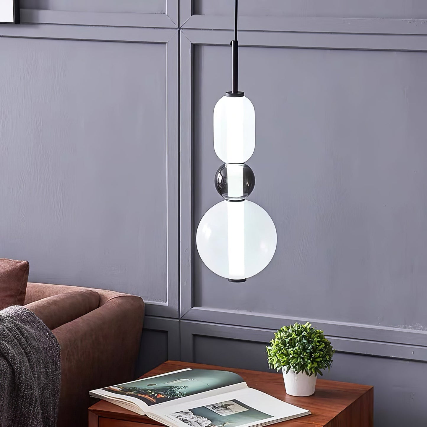 Glass Pendant Light Fixture with Candied Finish for Kitchen Island & Dining Room Lighting