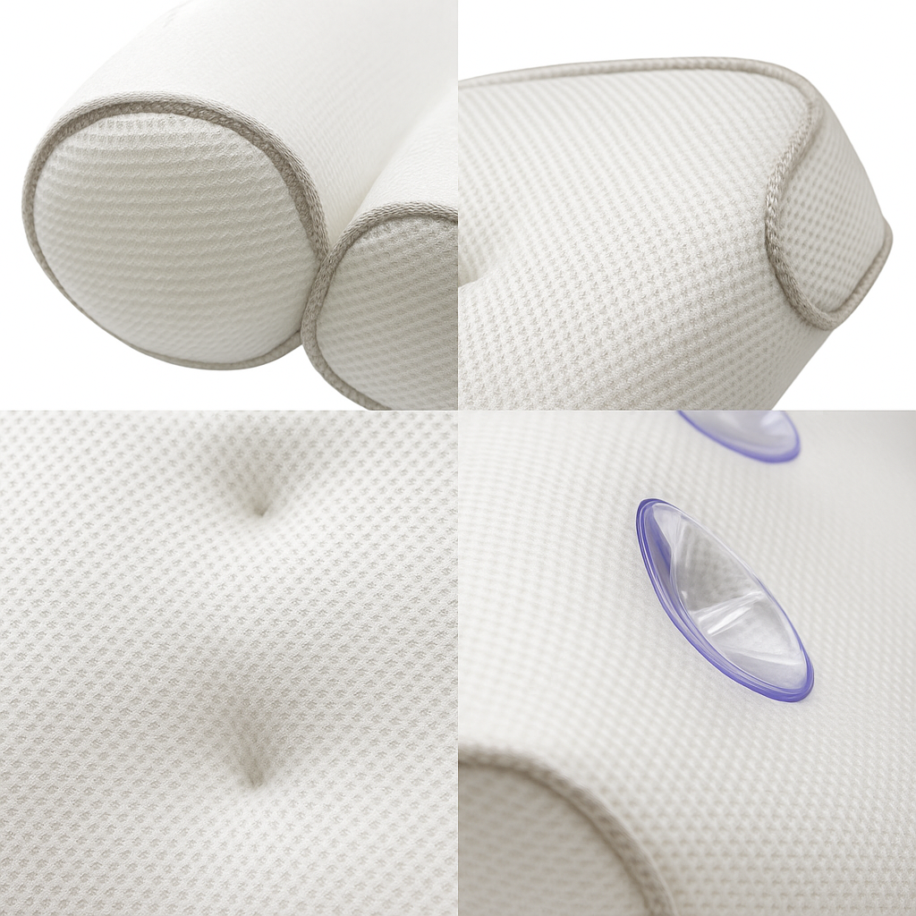 SoakUp Bath Pillows UK – Neck & Head Support Cushion – Non-Slip – Soft & Comfortable – Fits All Bathtubs – Enhances Relaxation