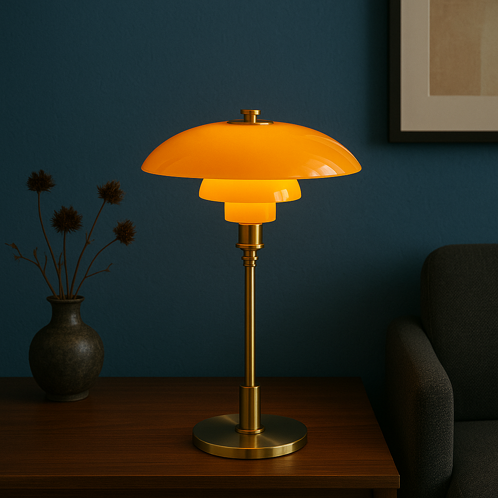Danish Designer Table Lamp | LED. Dimmable & Ideal for Bedroom. Living Room or Reading Nook