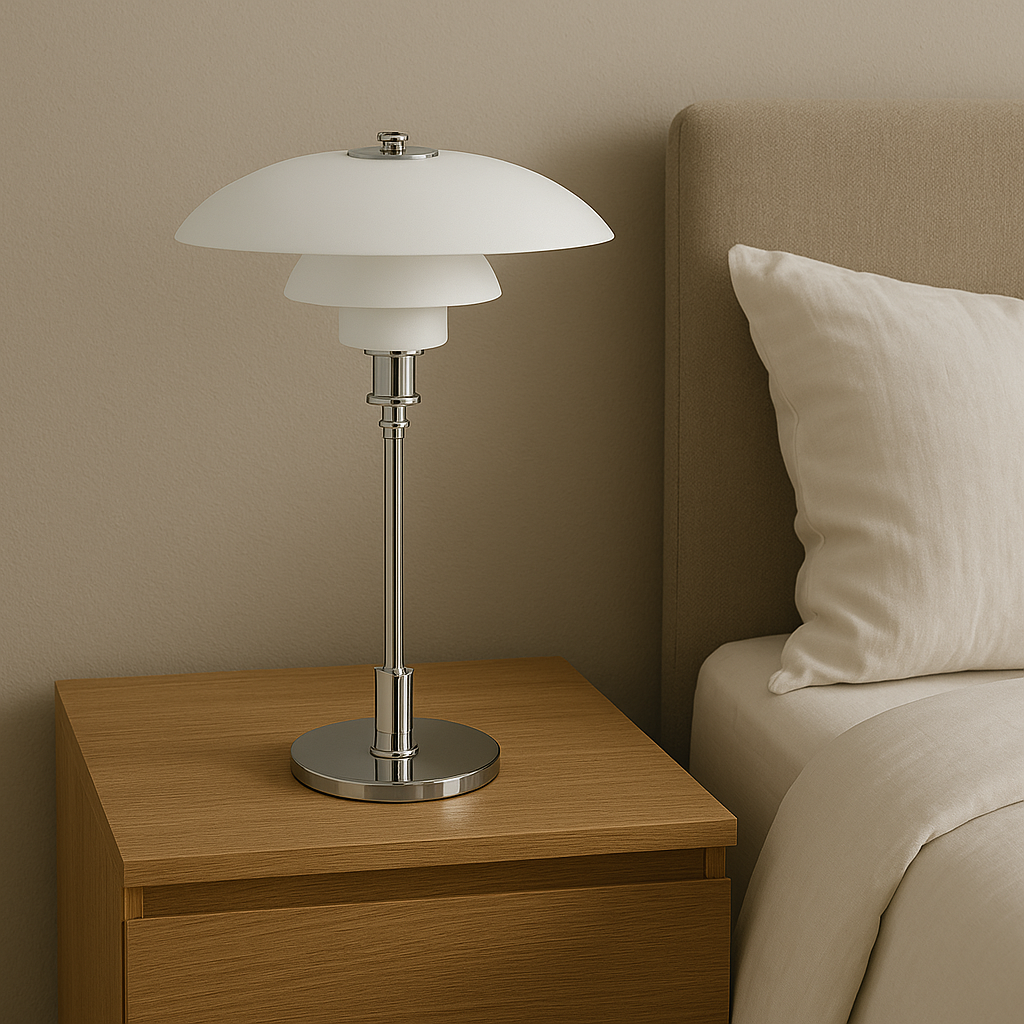 Danish Designer Table Lamp | LED. Dimmable & Ideal for Bedroom. Living Room or Reading Nook