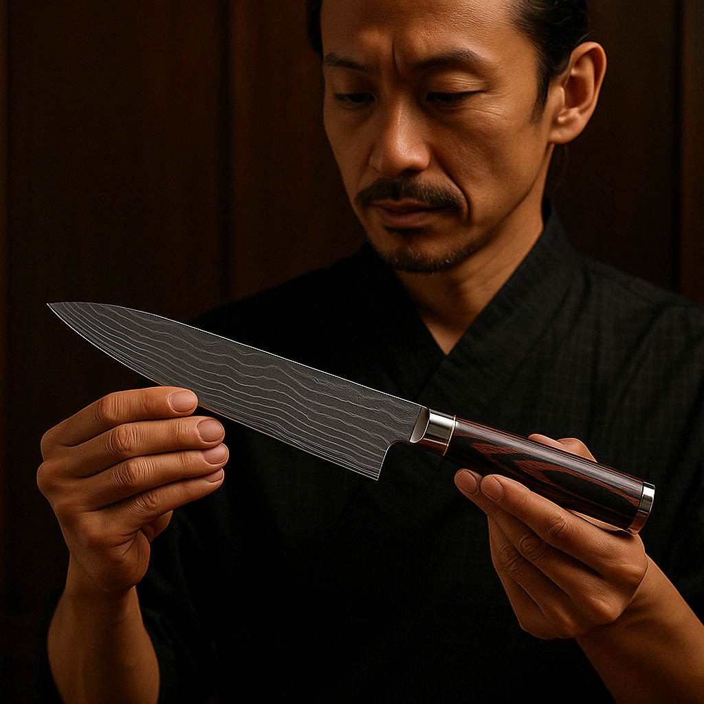 Damascus Steel Chef's Knife | 20 cm Blade, Ergonomic Resin Handle & Ideal for Home Cooking