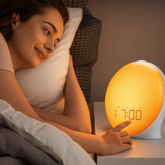 Wake-Up Sun Lamp Alarm Clock | Gradual Sunrise Glow & Customizable Sounds for Gentle Mornings