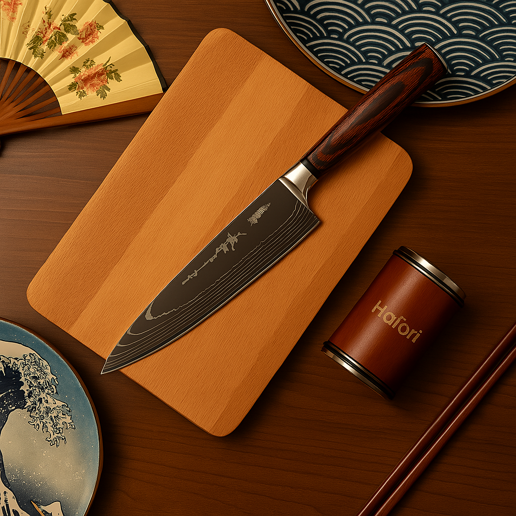 Damascus Steel Chef's Knife | 20 cm Blade, Ergonomic Resin Handle & Ideal for Home Cooking