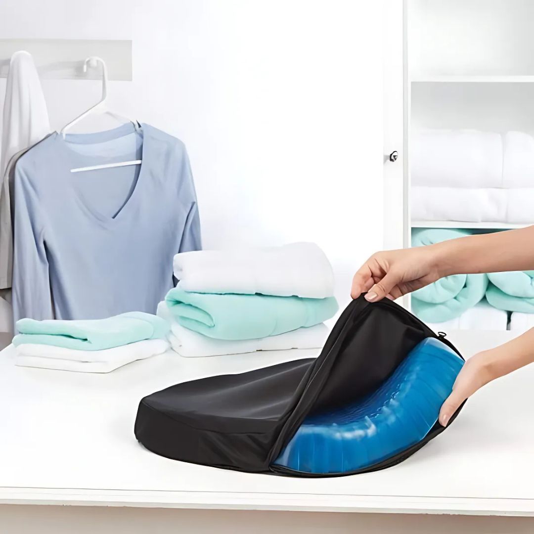 Orthopedic Gel Seat Cushion | Pressure Relief, Tailbone Support & Lower Back Comfort for Office Chair, Car & Wheelchair Use