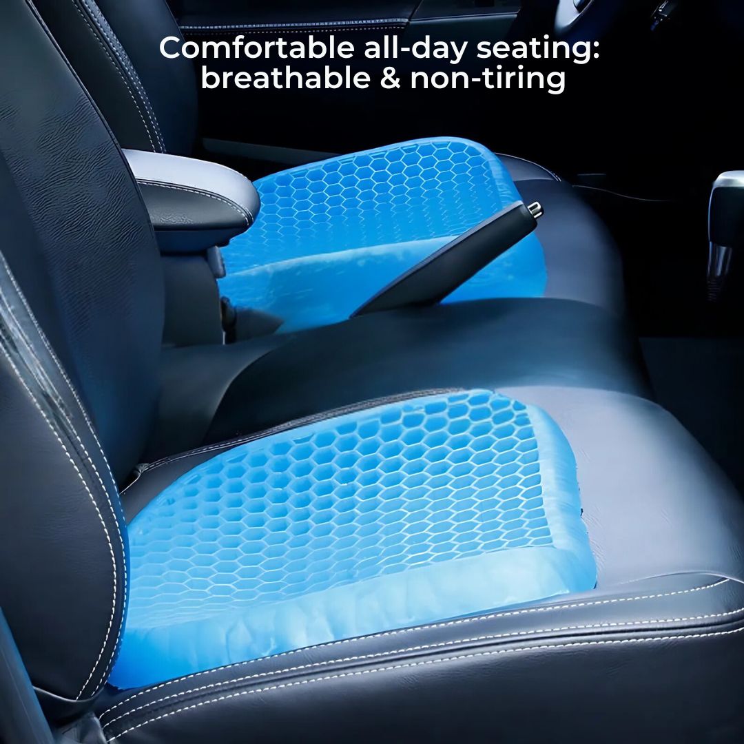 Orthopedic Gel Seat Cushion | Pressure Relief, Tailbone Support & Lower Back Comfort for Office Chair, Car & Wheelchair Use