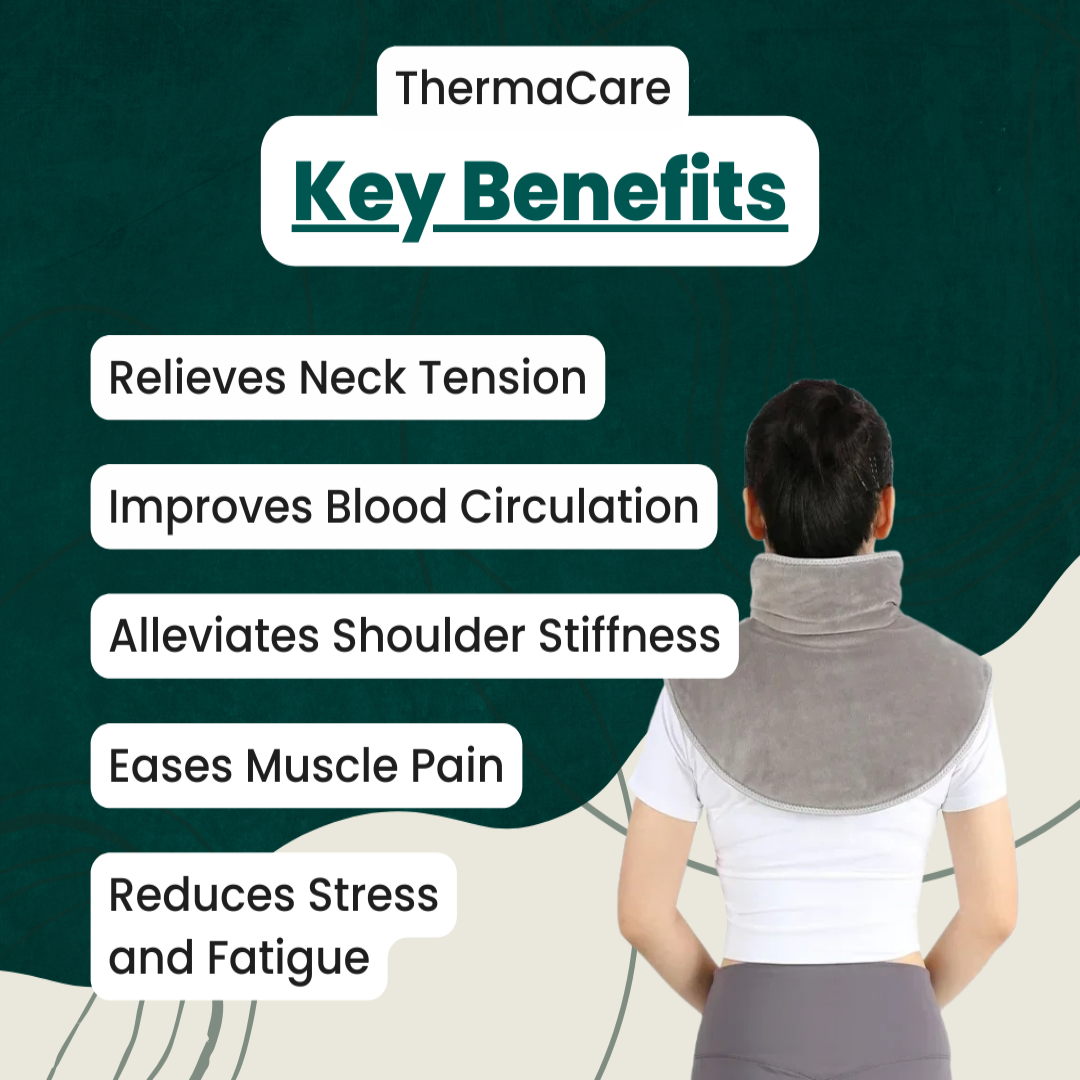 Neck Heating Pad & Massager | Neck and Shoulder Heat for Muscle Relaxation | Adjustable Settings for Stress Relief | Targeted Neck Pain and Relaxation
