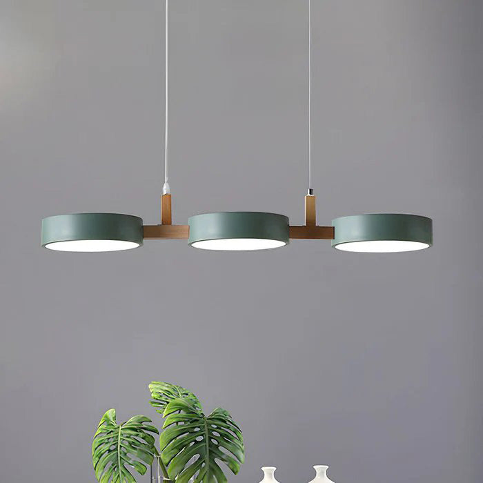 Metal Multi Light Nordic Flush Ceiling Light | Durable Iron & Wood Design for Kitchen and Dining Room
