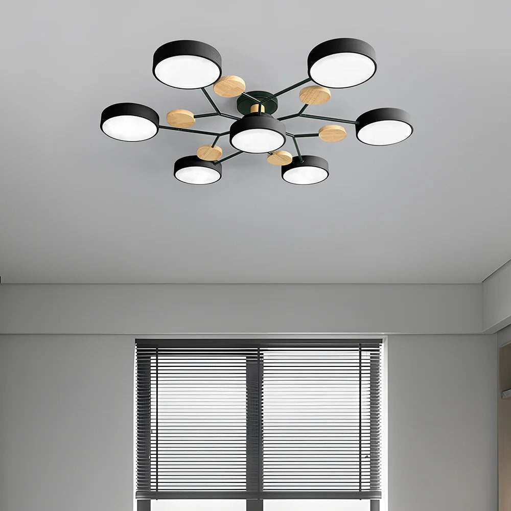 Contemporary Round Iron LED Chandelier | Energy-Efficient. Stylish Lighting for Living Rooms. Dining Areas & Entryways
