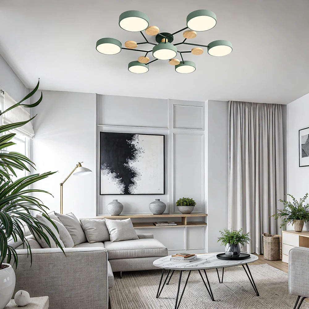 Contemporary Round Iron LED Chandelier | Energy-Efficient. Stylish Lighting for Living Rooms. Dining Areas & Entryways