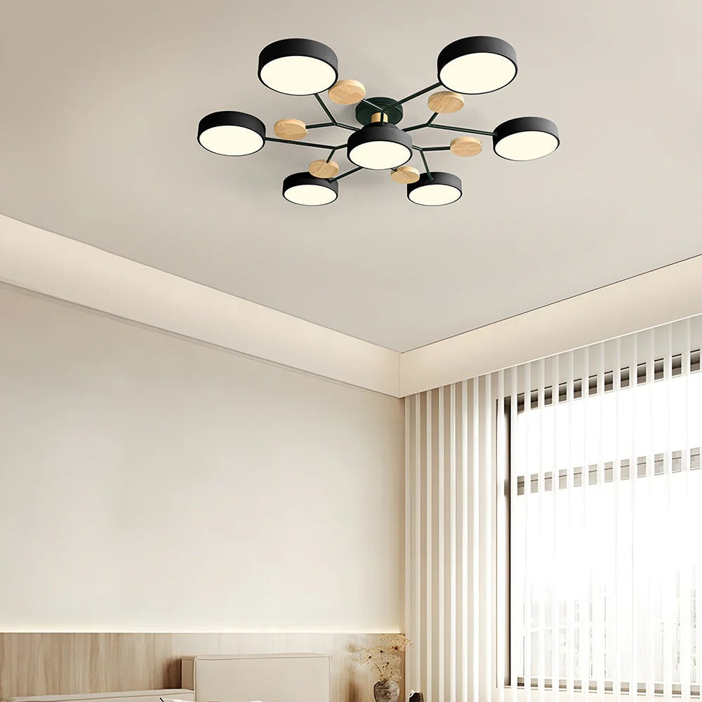 Contemporary Round Iron LED Chandelier | Energy-Efficient. Stylish Lighting for Living Rooms. Dining Areas & Entryways