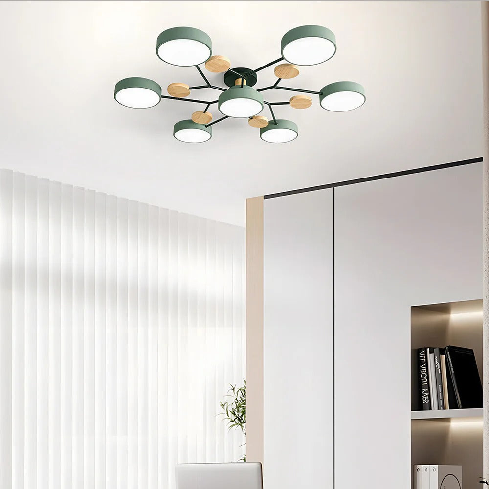 Contemporary Round Iron LED Chandelier | Energy-Efficient. Stylish Lighting for Living Rooms. Dining Areas & Entryways