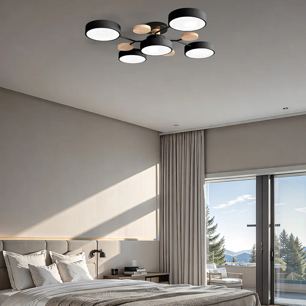 Contemporary Round Iron LED Chandelier | Energy-Efficient. Stylish Lighting for Living Rooms. Dining Areas & Entryways