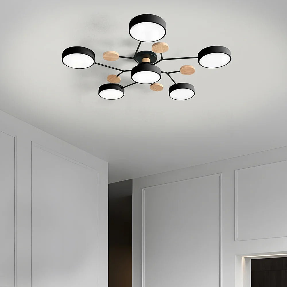 Contemporary Round Iron LED Chandelier | Energy-Efficient. Stylish Lighting for Living Rooms. Dining Areas & Entryways