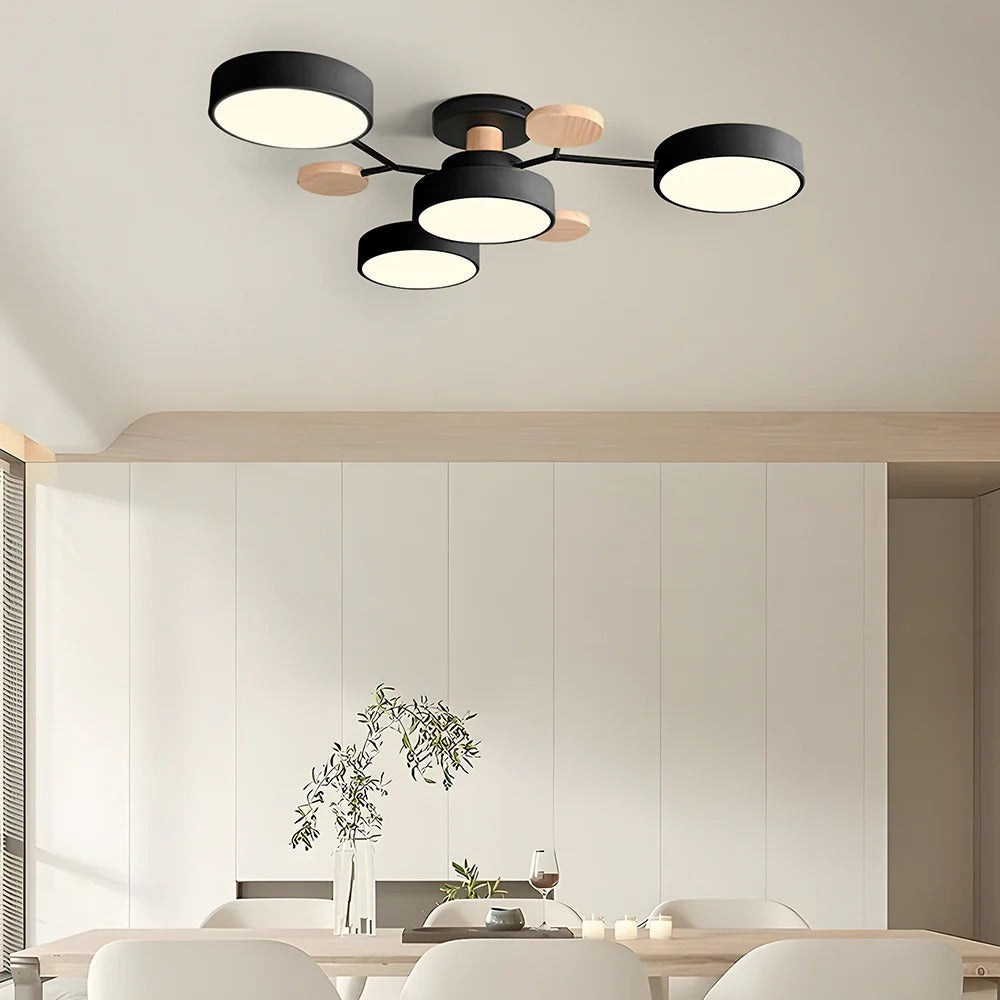 Contemporary Round Iron LED Chandelier | Energy-Efficient. Stylish Lighting for Living Rooms. Dining Areas & Entryways
