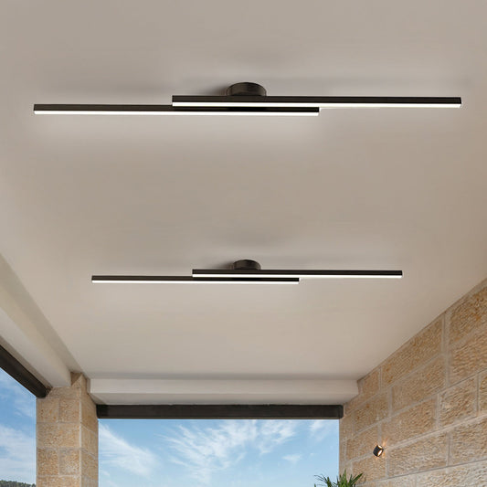 Modern Aluminium Semi Flush Mount LED Ceiling Light | Minimalist Design for Living Room. Bedroom & Hallway