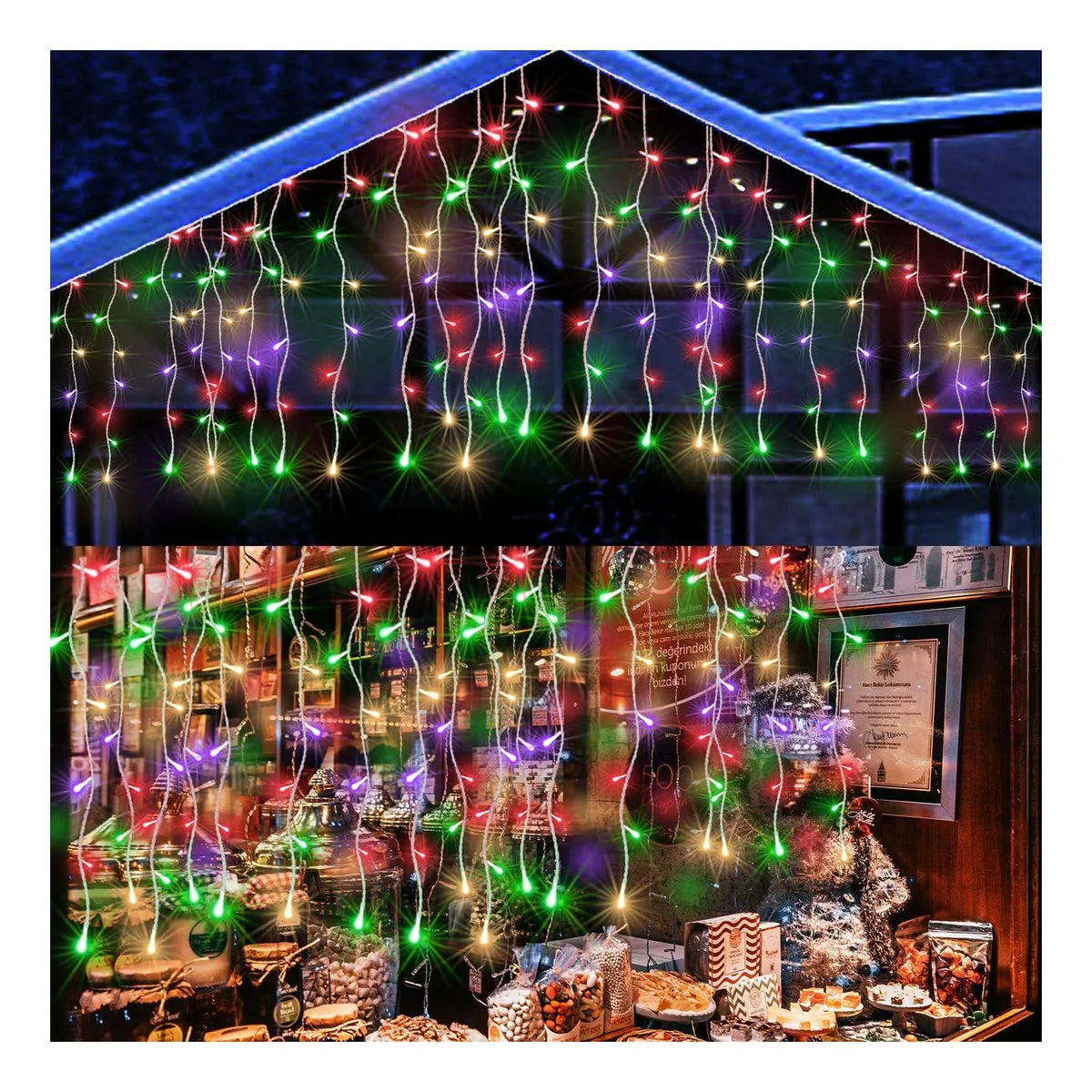 Twinkling Icicle String LED Lights | Warm White & Cool White, Extendable for Indoor & Outdoor Holiday Decor