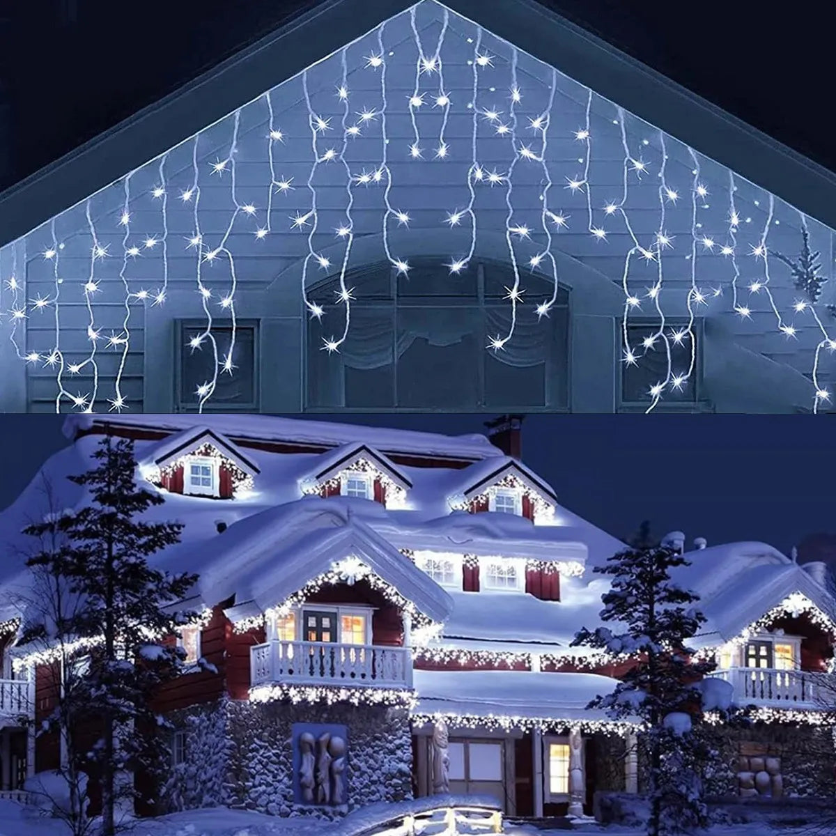 Twinkling Icicle String LED Lights | Warm White & Cool White, Extendable for Indoor & Outdoor Holiday Decor